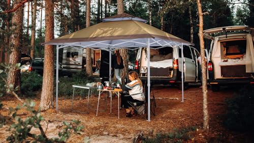 COOSHADE 13x13Ft Pop Up Canopy Tent Instant Folding Shelter 169 Square Feet Large Outdoor Sun Protection Shade(Beige) - color: Beige1