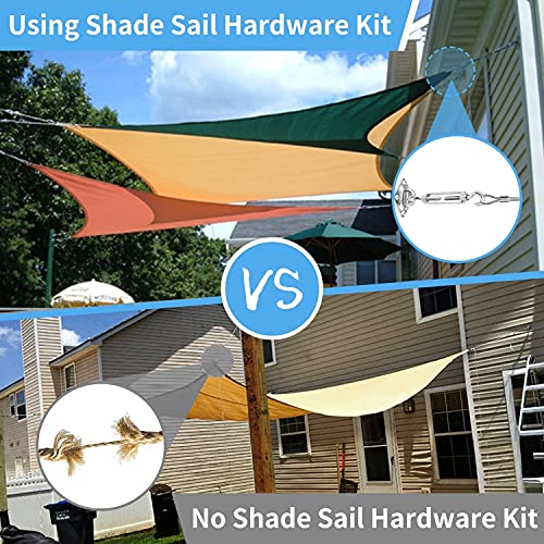 84 Pcs Sun Shade Sail Hardware Kit with Cable Wire Rope for Rectangle Square Triangle Shade Sail Installation, 6 inch 304 Grade Stainless for Garden,Outdoors,DIY Crafts,Railing - size: 84 Pcs Hardware Kits+Cables for Rectangle/Triangle