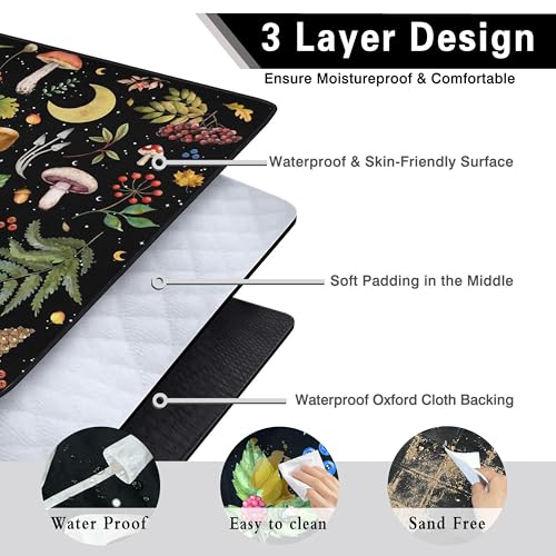 Supfitness Extra Large Picnic Blankets Waterproof Foldable (80 "x 80") Beach Blanket Waterproof Sandproof,3-Layer Thicking Mat Outdoor Packable Camping Blanket - color: Black-1, size: 6'8" x 6'8" (Square)