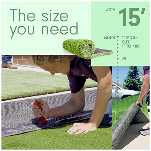 5 x 5 Feet Artificial Grass Mat for Lawn/Deluxe Realistic Synthetic Turf Rug [Thick Carpet of Fake Grass Patch Pads for Outdoor, Landscaping, Pets, Dogs, Puppy Potty, and Backyard]