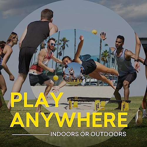 Spikeball The Original Kit 1-Ball Game Set - Outdoor, Yard & Camping Games - Includes Ball, Net, Drawstring Bag & Rulebook Set