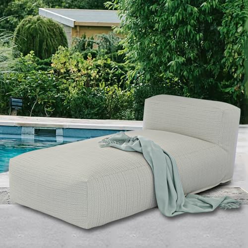 Outdoor Bean Bed Chair Sun Lounger, Outdoor Couch Sofa for Patio & Pool, Foam Filling Day Bed Furniture, Comfy Lazy Sofa for Outside, Water-Resistant Seating (Light Green, 70'' L) - color: Light Green, size: 70'' L Standard Back