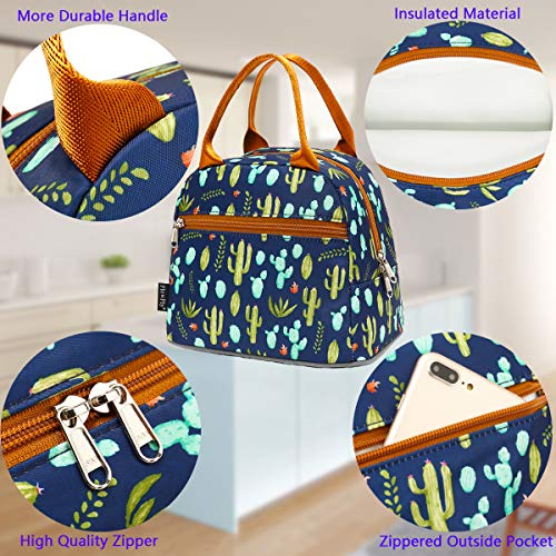 FlowFly Insulated Lunch Cooler Bag - Tote Bag Organizer for Women/Men, Cactus - color: Cactus