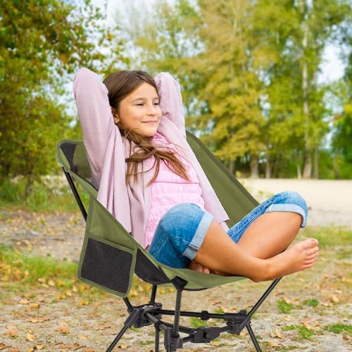 MOON LENCE Portable Camping Chair Backpacking Chair - The 4th Generation Ultralight Folding Chair - Compact, Lightweight Foldable Chairs for Hiking Mountaineering, Beach (Green-2Pack) - color: Green-2pack