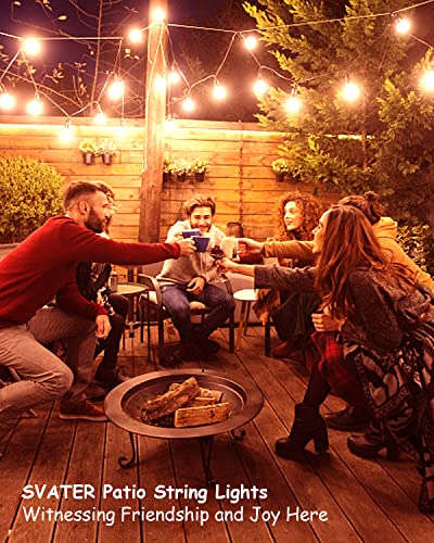 Svater Outdoor String Lights 50 FT, Patio LED Lights Outside with 26pcs Bulbs, Waterproof Shatterproof Hanging Globe Light Connectable for Bistro Cafe Backyard Balcony Warm White - size: 50ft