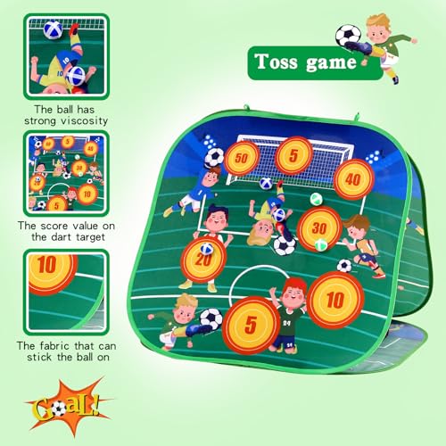 Bean Bag Toss Game Sets for Kids-3-in-1 Corn Hole Games for Kids,Kid Cornhole Game Set,Outside Backyard Outdoor Indoor Party Family Bean Bags Kid Tossing - color: Soccergoal