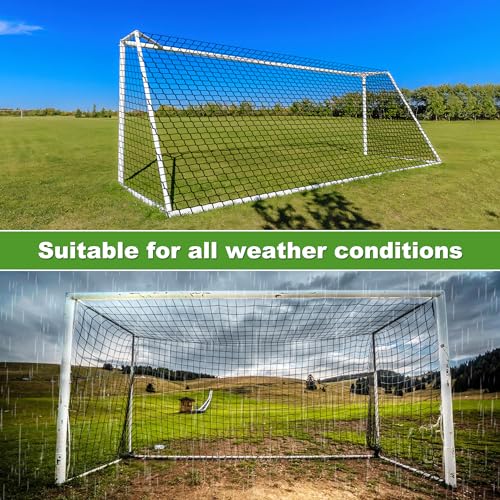 Heavy Duty Nylon Soccer Net, Easy to Install Sport Netting Barrier with Rope and Buckles, 10ft/15ft/20ft/30ft/40ft