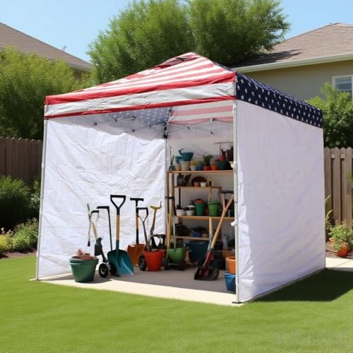 8x8 Pop Up Canopy Tent, Waterproof 210D Oxford, 3 Removable Sidewalls, Vented Roof, Wind-Resistant Steel Frame, UPF 50+, Wheeled Bag, 1-Person Instant Setup, Fits 3-5 People – American Flag - color: American Flag