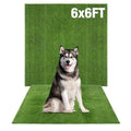 GLOBREEN Large Artificial Grass Outdoor for Dogs - 6 FT X 6 FT Fake Grass for Pets Potty Training - Turf Rug Roll for Kennel Playpen Whelping - size: 6ftx6ft