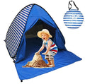 Pop Up Beach Tent Shade Sun Shelter UPF 50+ Canopy Cabana 2-3 Person for Adults Baby Kids Outdoor Activities Camping Fishing Hiking Picnic Touring(Dark Blue Stripes) - color: Dark Blue Stripes