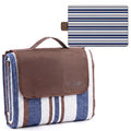 scuddles Extra Large Picnic Blanket 80 x 80 Inch, Waterproof Outdoor Mat with 3 Layer Soft Cushion, Foldable Compact Design with Carry Strap for Beach, Camping, Hiking, Parks and Travel Use - color: Navy