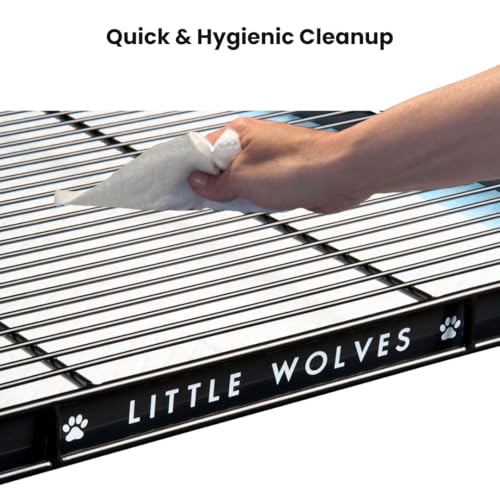 Little Wolves Puppy Potty Tray – 22x22 Shred-Proof Heavy-Duty Training Tray for Puppies & Small Dogs, Easy-Clean, Indoor Dog Pee Pad Holder (Small Gap) - size: Small Gap