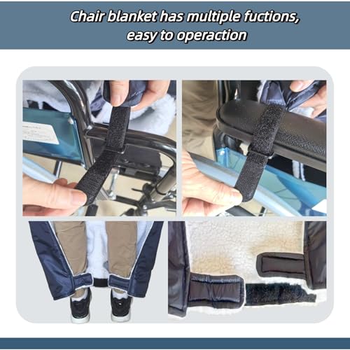 Waterproof Wheelchair Blanket 42"X45" No Pet Hair Sticking - Windproof Fleece Lap Blanket for Elderly, Machine Washable Lightweight Throw for Hospital, Outdoor Travel & Gift Vacuum Packaging