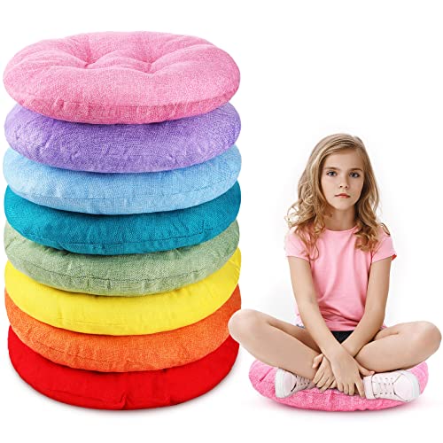 Fumete 8 Pcs 16 Inch Round Floor Cushions for Kids and Toddlers, Flexible Seating Classroom Furniture Floor Pillow for Home, Daycare, Preschool, Yoga and Meditation (Lovely) - color: Lovely