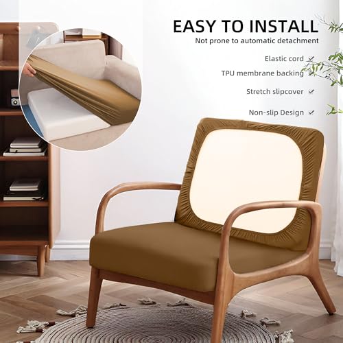 14Pcs Outdoor Cushion Covers, Patio Cushion Covers,Stretch Elastic Slipcovers, Replacement Washable & Reusable Furniture Protector for Patio Couch (Camel Color,Cover Only) - color: Camel Color, size: 14Pcs-Solid color
