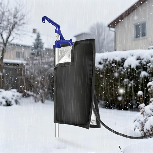 Outdoor Faucet Covers for Winter, 35.4"H×13.4"W - Waterproof Oxford Fabric Water Faucet Cover, Freeze Protection Outdoor Faucets Hose Bibs for Wall Taps Garden, Lawn, and Sprinkler Systems - size: 35.4×13.4inch