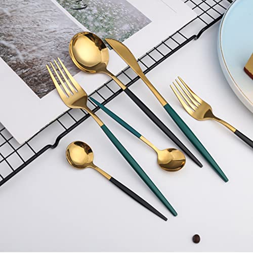 Reusable Utensils Set With Case, Reusable Travel Flatware，Travel Silverware Set With Case ，Reusable Travel Flatware For Home Office School Camping - color: Black+Gold - 3 PCs