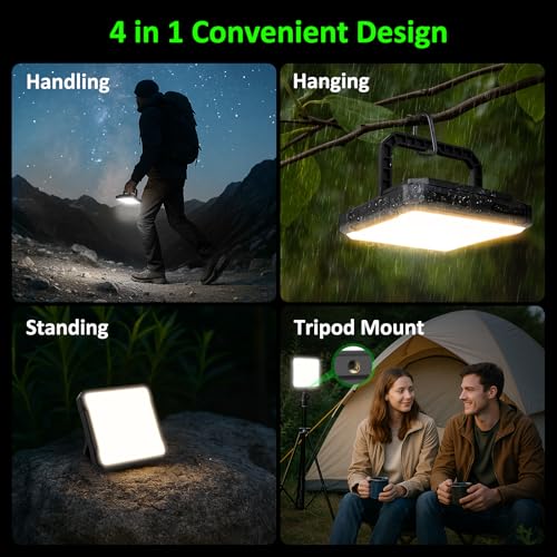 20000mAh Rechargeable Camping Lantern, Portable LED Camping Lights 1300LM Ultra Bright, 36H+ Runtime, 4 Modes, IPX4 Waterproof, Tent Light for Outdoor, Emergency, Blackout, Survival Gear