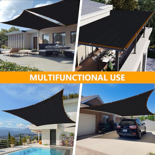 Shade-Cloth 85-90% for Garden Plants 6x10 FT, Black Sun-Block Shade Cover Mesh Tarp with Grommets Sun Shade Canopy for Outdoor Pergola Patio Flower Lawn Kennel Chicken Coop - size: 6x10 FT