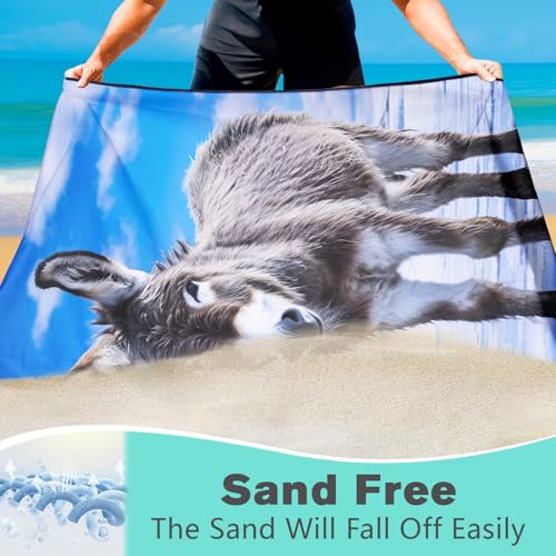 Icefield Donkey Beach Towel Oversized 36" x 72", Thin Lightweight Sand Free Quick Dry Microfiber Towel for Swimming Pool Cruise Camping Travel - color: Color_9