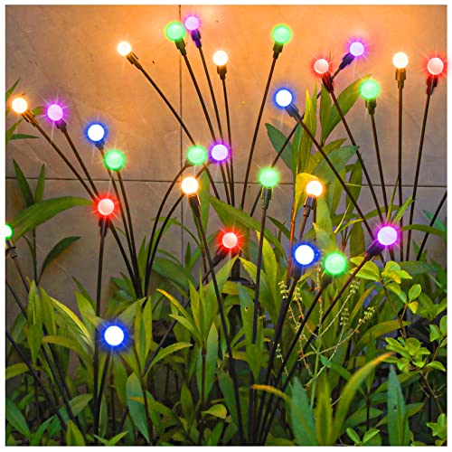 TONULAX Solar Garden Lights, Starburst Swaying Light - Swaying When Wind Blows, Solar Lights Outdoor Decorative, Color Changing RGB Light for Yard Patio Pathway Decoration(6 Pack) - size: 6 Pack