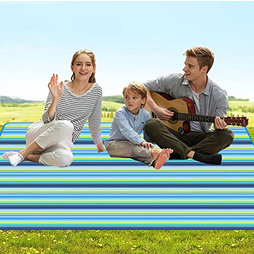 Extra Large Beach Blanket Outdoor Picnic Blankets, Light Foldable Waterproof Sand Free Picnic Mat Beach Mats for Family Festival BBQ Park Grass Lawn Camping Hiking Travel Concerts (BLUE 2, 80x80 in) - color: Blue 6'8" X 6'8"