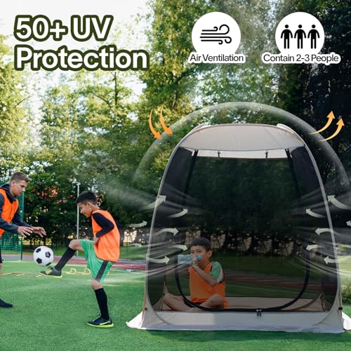 Alvantor® Screen House Gazebo, Pop Up Igloo Screened Canopy Tent with Mosquito Netting Sides,Instant UV Resistant Sun Shelter for Garden,Patio,Backyard,Beige 6 x6 FT - color: Beige, size: 6'x6'