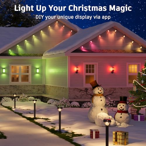 XMCOSY+ Smart Outdoor String Lights - 123ft RGBCWIC Patio Lights with 40 Color Changing Bulbs, LED String Light for Outside Backyard Bistro Party, APP WiFi Control, Work with Alexa, IP65 Waterproof - size: 123Ft-Acrylic Bulb