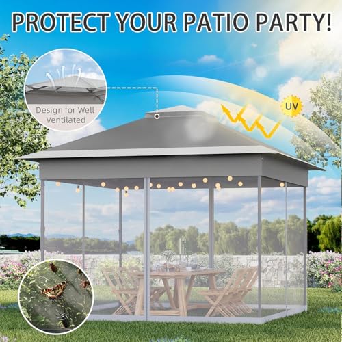 Bezseller 11x11 Pop Up Gazebo with Mosquito Netting, Easy 1-Person Setup Outdoor Canopy, Water-Resistant Portable Shelter for Patio, Backyard & Garden, UV Protection, Deep Grey - color: Deep Grey, size: 11"x11"