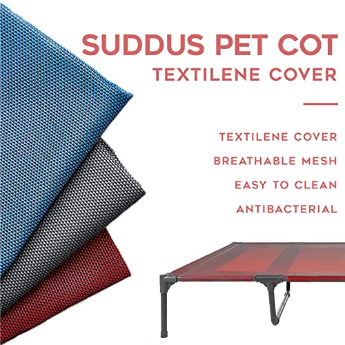 suddus Elevated Dog Bed Replacement Cover, Raised Dog Bed Chew Proof Easy to Clean, Breathable Elevated Pet Bed is Suitable for Indoor and Outdoor Use. Dog Cot are Not Included (XL/Red) - color: Burgundy, size: XL