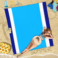 Beach Blanket 78''×110'' Suits 1-7 Adults Waterproof Sandproof Oversized Lightweight Blanket Packable Large Picnic Mat for Beach Travel Camping Picnic Hiking - color: Blue White, size: 78''x110''