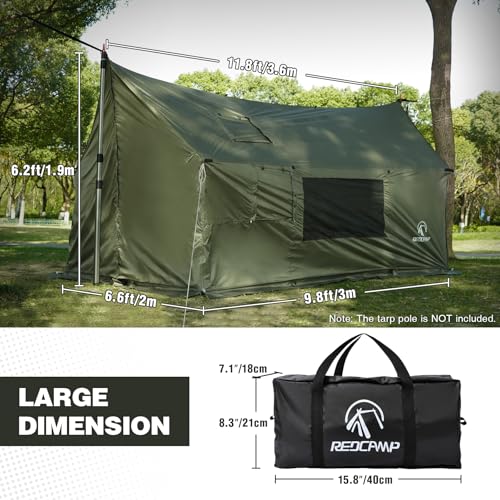 REDCAMP Large Hammock Hot Tent with Stove Jack, Waterproof & Windproof Winter Wall Tent with Snow Skirt, Ultralight 4 Season Tents for Camping, Hiking, Bushcraft, Backpacking, Hunting - style: Modern