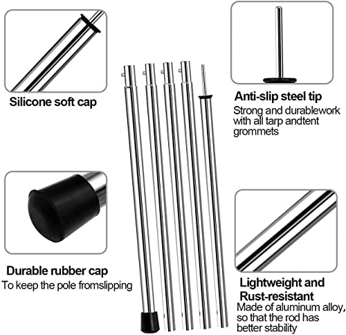SANLIKE Telescoping Tarp Poles Adjustable Tent Poles for Tarp Canopy Awning Shelter Backpacking Hiking - (Adjustable Length - Steel Increase Thinckness) - color: Adjustable Length - Steel Increase Thickness 0.6mm