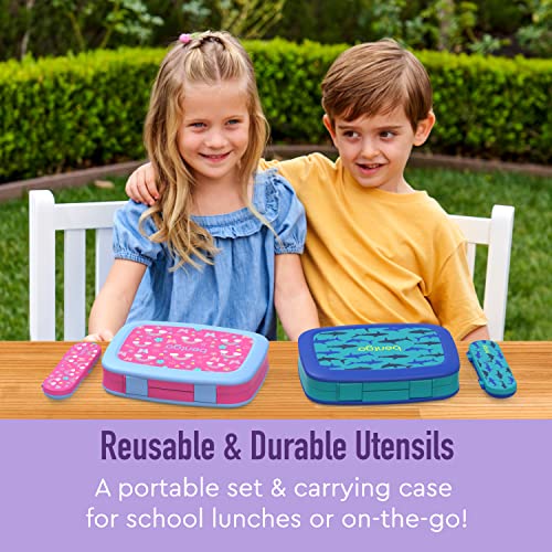 Bentgo Kids Utensil Set - Reusable Plastic Fork, Spoon & Storage Case - BPA-Free Materials, Easy-Grip Handles, Dishwasher Safe - Ideal for School Lunch, Travel, & Outdoors (Unicorn) - color: Unicorn