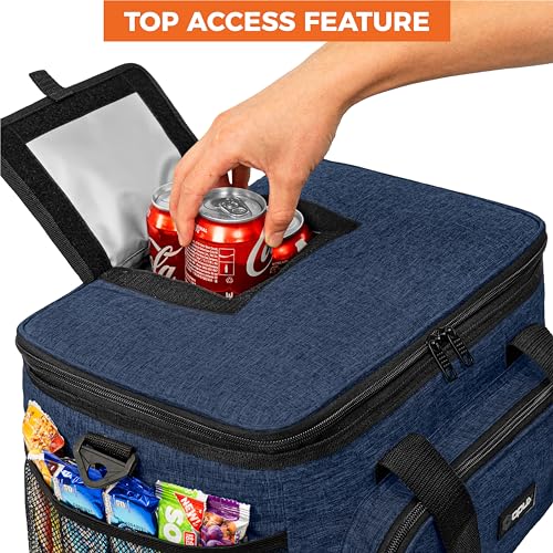OPUX Soft Cooler Bag, Insulated Collapsible Lunch Cooler Tote for Men Work Camping Beach Travel, Portable Soft Sided Leakproof Waterproof Large Lunch Bag Box with Shoulder Strap 40 Cans, Heather Navy - color: Heather Navy, size: 40 Cans