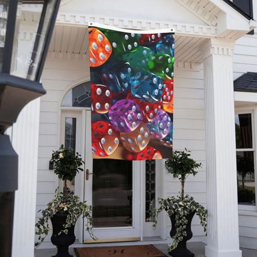 Games Dice Set Flag 4 X 6 Ft Double Sided Vertical Garden Flag Seasonal Holiday Banner With Brass Grommets Photo Backdrop Yard Flag For Outdoor Indoor Home Decor
