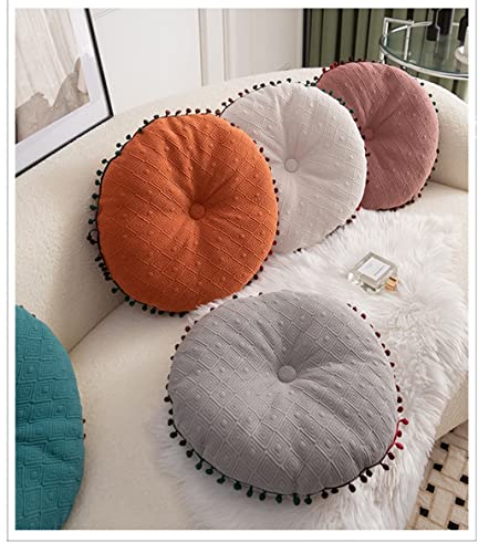 Round Cushion Ball Round Pillow Sofa Cushion Floor Pillow (White, 15.7in40cm) - color: White
