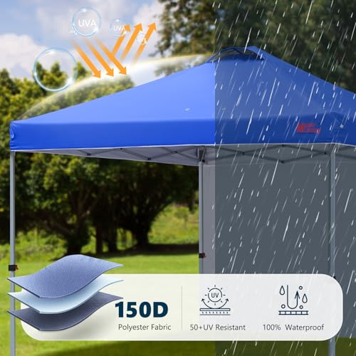 MASTERCANOPY Durable Pop-up Canopy Tent with 1 Sidewall (6.6'x6.6',Blue) - color: Blue, size: 6.6x6.6