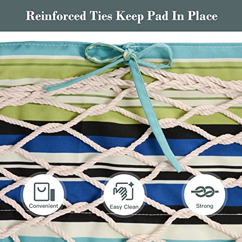 SUNCREAT Outdoor Double Hammock Pad, Soft Comfortable Polyester Pad, Green Stripes - color: Green Stripes
