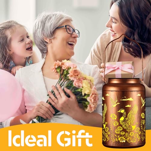 Solar Lanterns Outdoor Waterproof Garden Decor Birthday Gifts for Women Mom Grandma Hanging Lights Metal Decoration Outside for Yard, Patio,Backyard,Porch(Wild Goose) - style: Wild Goose