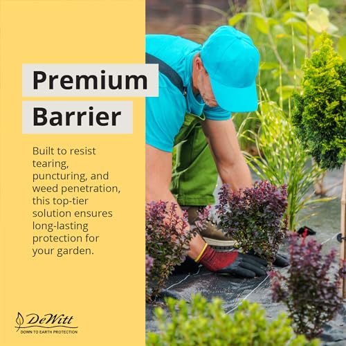 Dewitt 5-Pack Sunbelt Weed Barrier Fabric 3.2 oz, 6 x 300 Feet – Heavy-Duty Ground Cover Mat for Greenhouse Floors, Garden Rows, Raised Beds, Yard Gardening, and Outdoor Landscape Protection - size: 5 Pack, style: 6' W x 300'