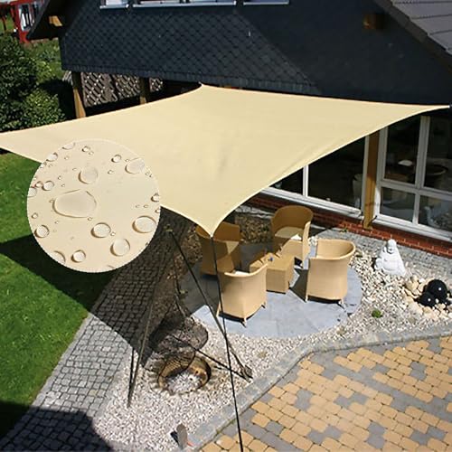 KALINCO Sun Shade Sail, Waterproof Shade Sail, 10'x10' Square Sunscreen Awning Canopy, 95% UV Blocking Sun Shade Canopy with Free Rope for Outdoor Garden Patio Party Playground - size: 10'x10'