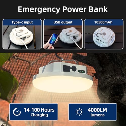 Rechargeable Camping Tent Light 10500mAh 30W 4000Lumen Battery Operated LED Lights IPX5 Waterproof Portable Lamp for Power Outages Outdoor Emergency Home Use - size: 30W Pro
