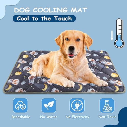 Paw Legend Dog Cooling Mat for Dogs Cat Cooling Pad for Dog Pet Cooling Mat Cooling Blanket Summer Cool Tech Fabric Washable Dog Sleeping Pad on Kennel Sofa Bed Floor Car Seats, Large - color: Cartoon, size: Large(40x55")