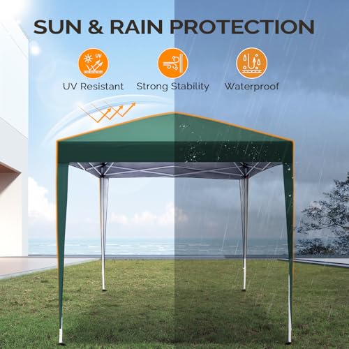 VINGLI 6.5x6.5 Pop Up Canopy Tent with Sidewalls, Outdoor Gazebo Canopy Tent, Patio Event Tents Outdoor Event Shelter for Parties (Green) - color: Green, size: 6.5x6.5