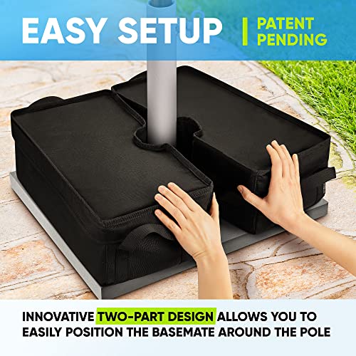 Rhino BaseMate 18" 2-Pack Umbrella Base Weight – Fits Offset, Cantilever & Outdoor Patio Umbrellas – Detachable Design – Black – Easy Setup - size: Detachable - Black (2-Pack)