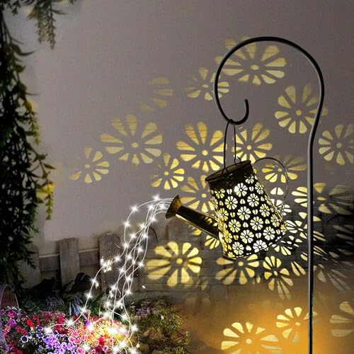 2 Pack Solar Watering Can with Lights,Solar Outdoor Garden Decor Waterproof Hanging Lantern Landscape Lights Outside Decorations for Yard Lawn Patio Gardening Gifts. - color: Warm White-2