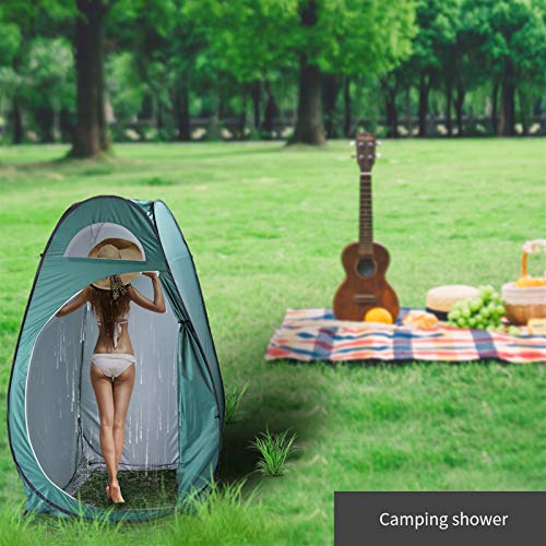 Portable Pop Up Shower Privacy Tent,Lightweight Single Toilet Shower Tents,Changing Room Dressing Tent,Waterproof Camping Shower Tents,with Carry Bag,for Picnic Beach Hiking Fishing (Army Green) - color: Army Green