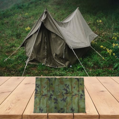 Tent Tarp Waterproof Sun Shade Shelter 210T Polyester Rain Fly with 6 Tie Points for Camping Hiking Picnic Beach for Hammock-Awning Cover, 100X145cm(Camouflage)