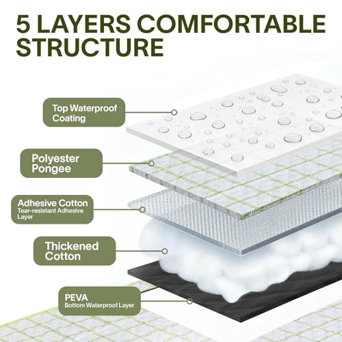 Alvantor® Extra Large Picnic Blanket, 80"x80" Waterproof Outdoor Blanket, Foldable Camping Blanket with Hook & Loop Straps, Portable for Beach, Park, Travel, Sandproof, Soft & Durable,Green - color: Green and White